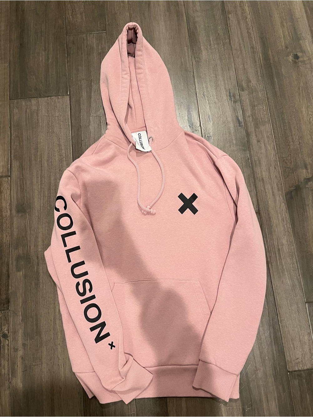 COLLUSION Women's Pink Logo Pullover Hoodie